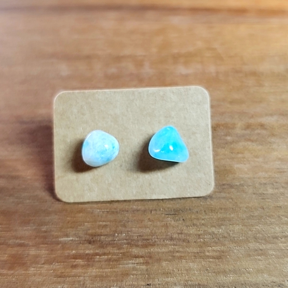 Amazonite Stud Earrings - Picture 3 of 6